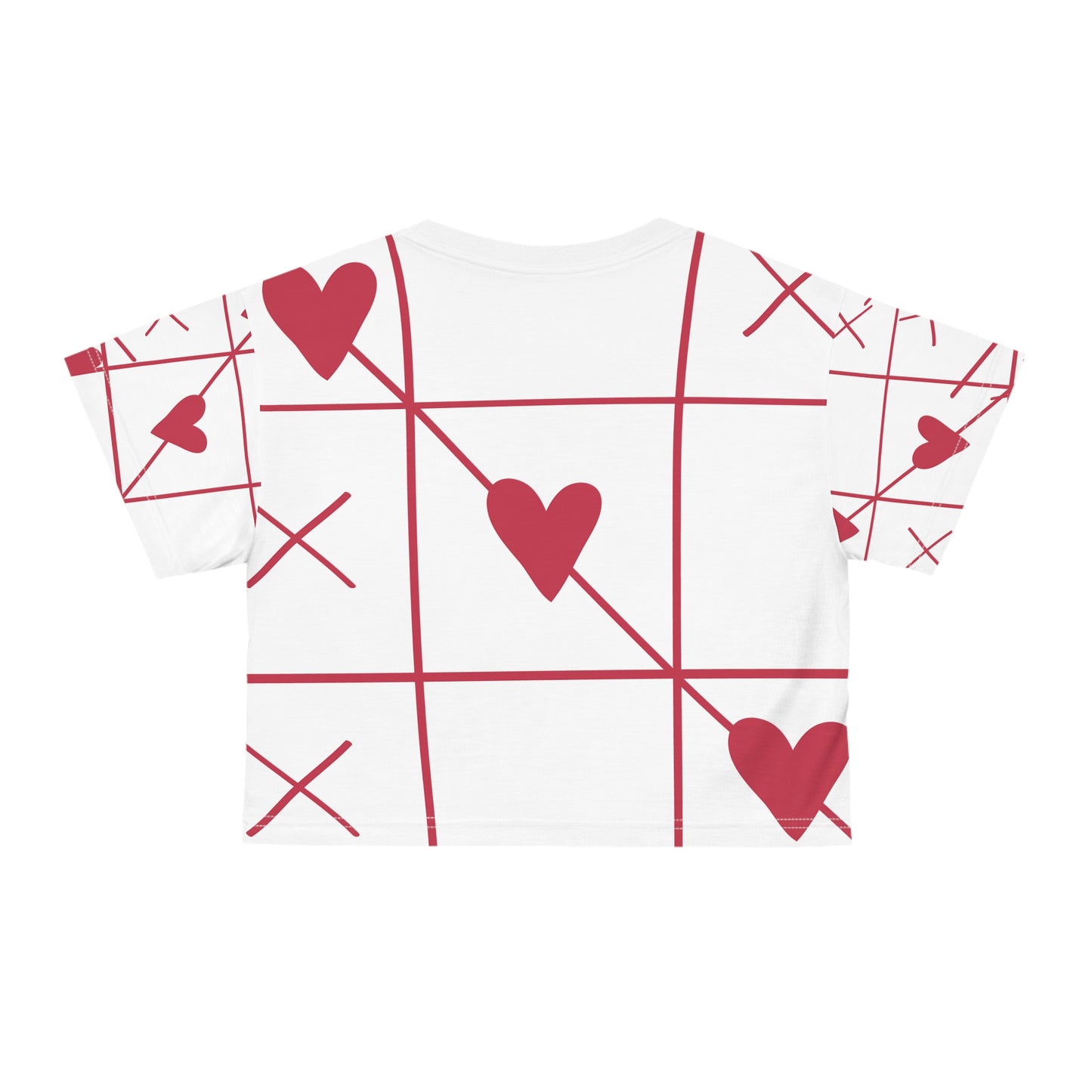 Valentine Heart Grid Crop Tee