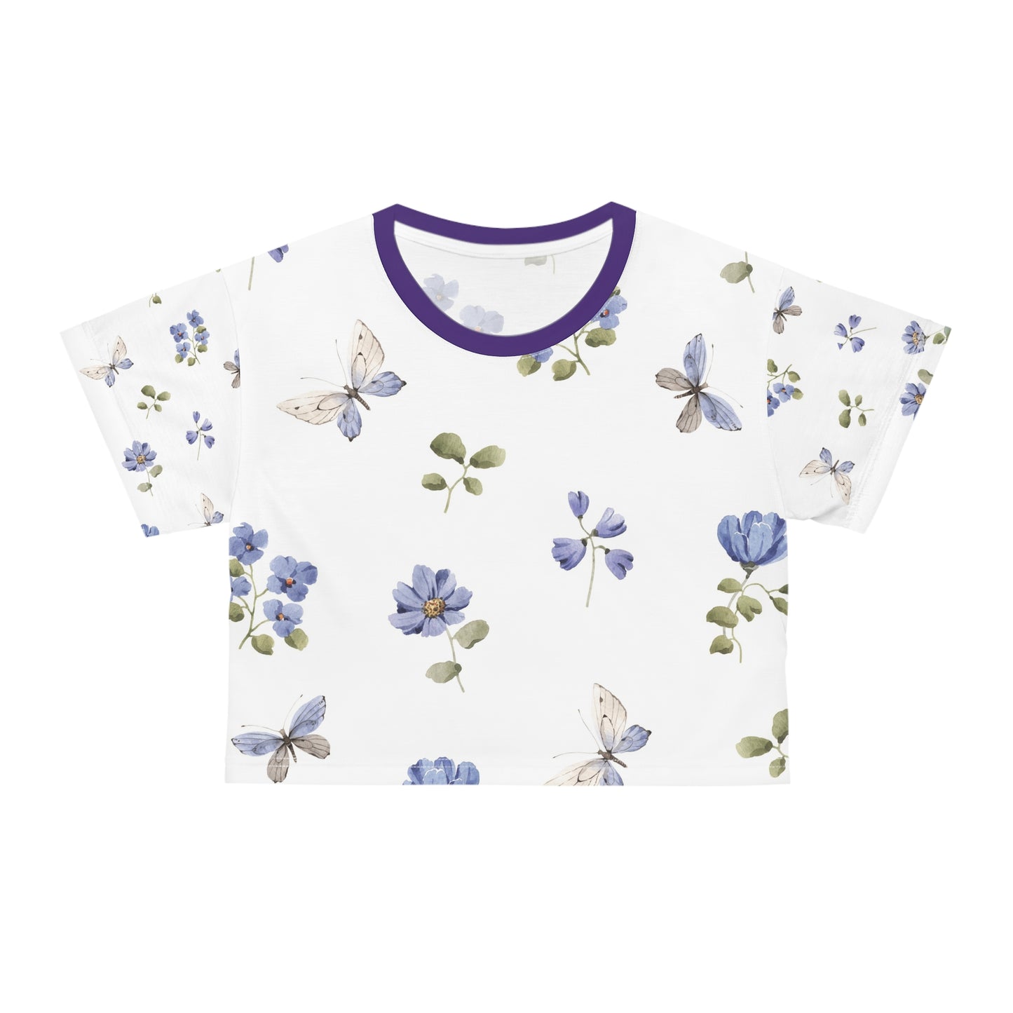 Floral Butterfly Cropped Tee