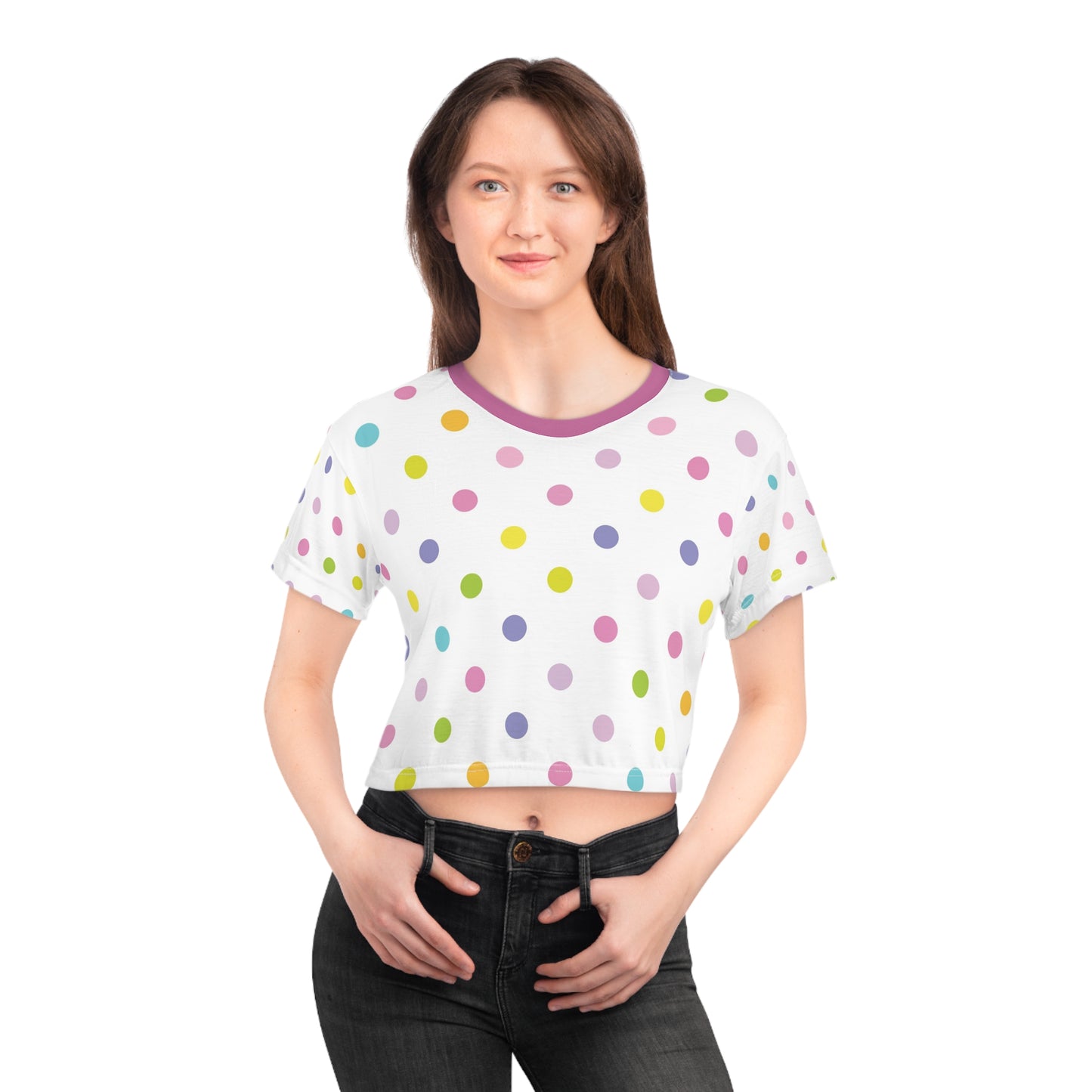 Polka Dot Pastel Crop Tee