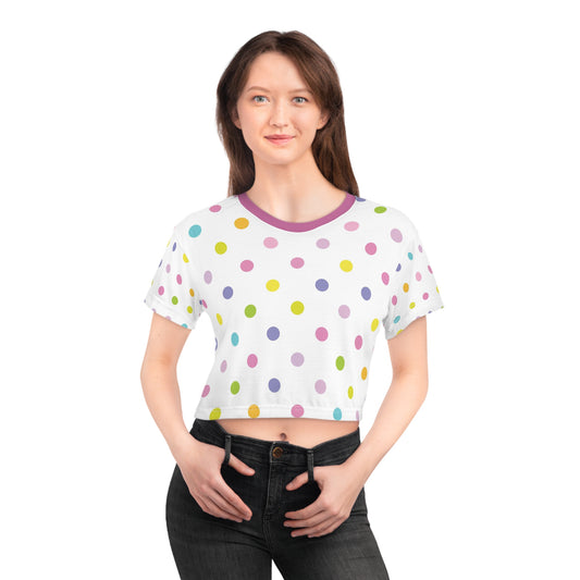 Polka Dot Pastel Crop Tee
